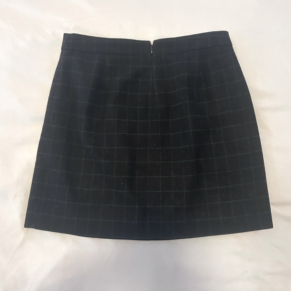 J. Crew Classic Wool Mini Skirt Navy/ Green Plaid (Size 2)